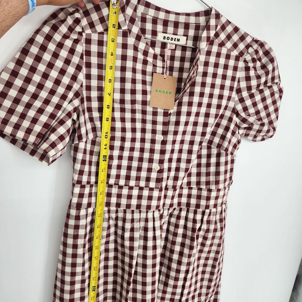 Boden Size 10R Gingham Red Ivy Cotton Midi Dress NWT $199 - Picture 9 of 11